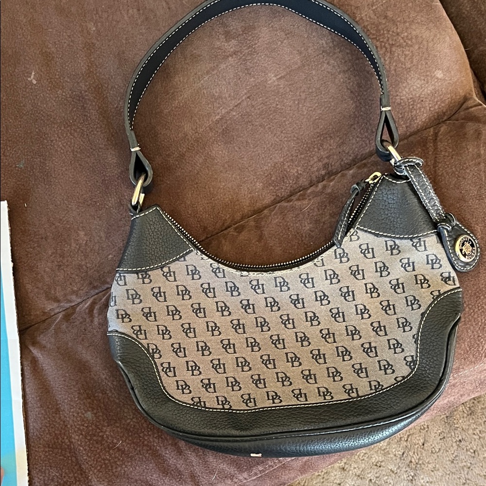 Dooney & Bourke Black and Cream Shoulder Bag